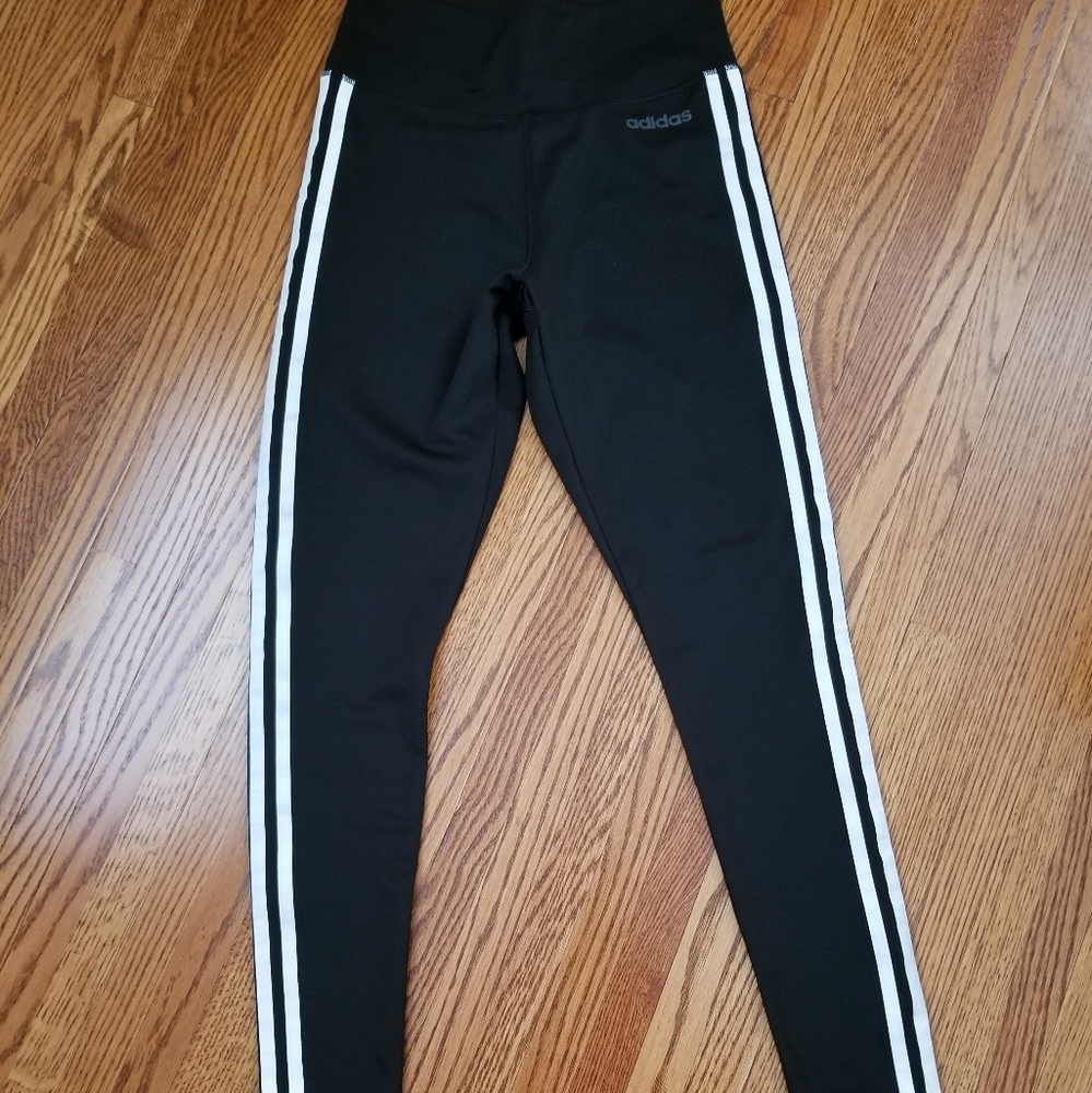 Adidas Climalite Leggings Black and White Small
